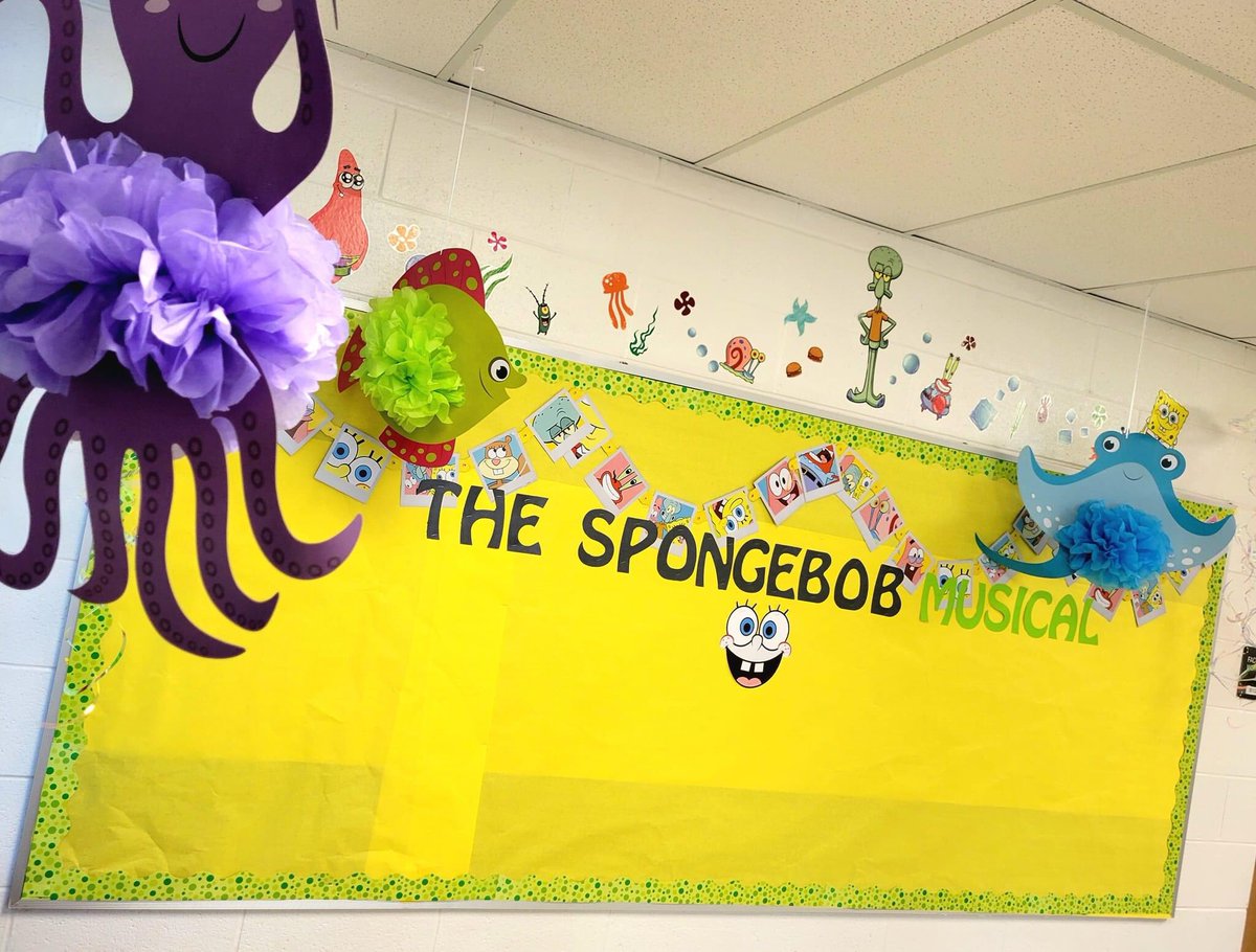 WalgerJulie's tweet photo. The SpongeBob Musical Information Board is ready. #MSNWolves https://t.co/pNuzuJ5jMg