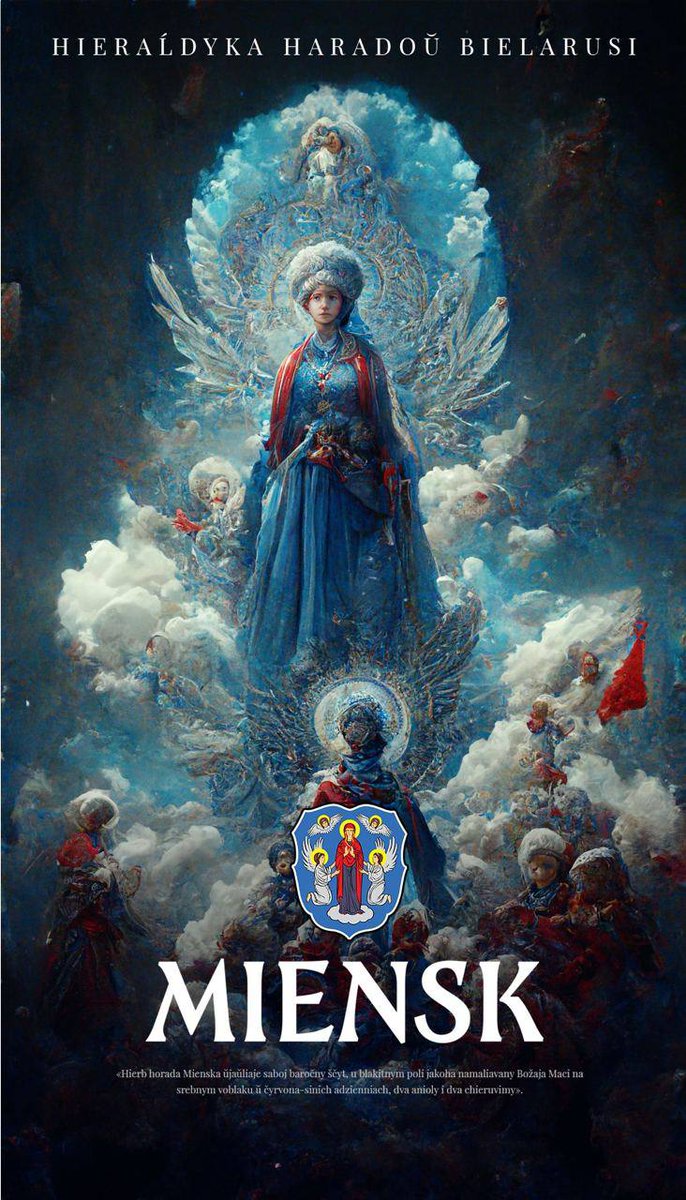 smthnhappened's tweet photo. Художник Павел Пиловец с помощью искусственного интеллекта нарисовал гербы белорусских городов с героями фэнтези https://t.co/KgrXdeI8d4