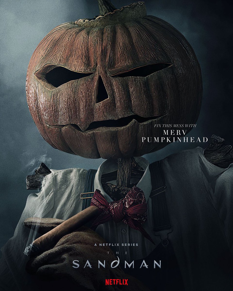SandmanNews's tweet photo. A new poster for Merv Pumpkinhead 🎃 #TheSandman https://t.co/sjqKeSxi7p