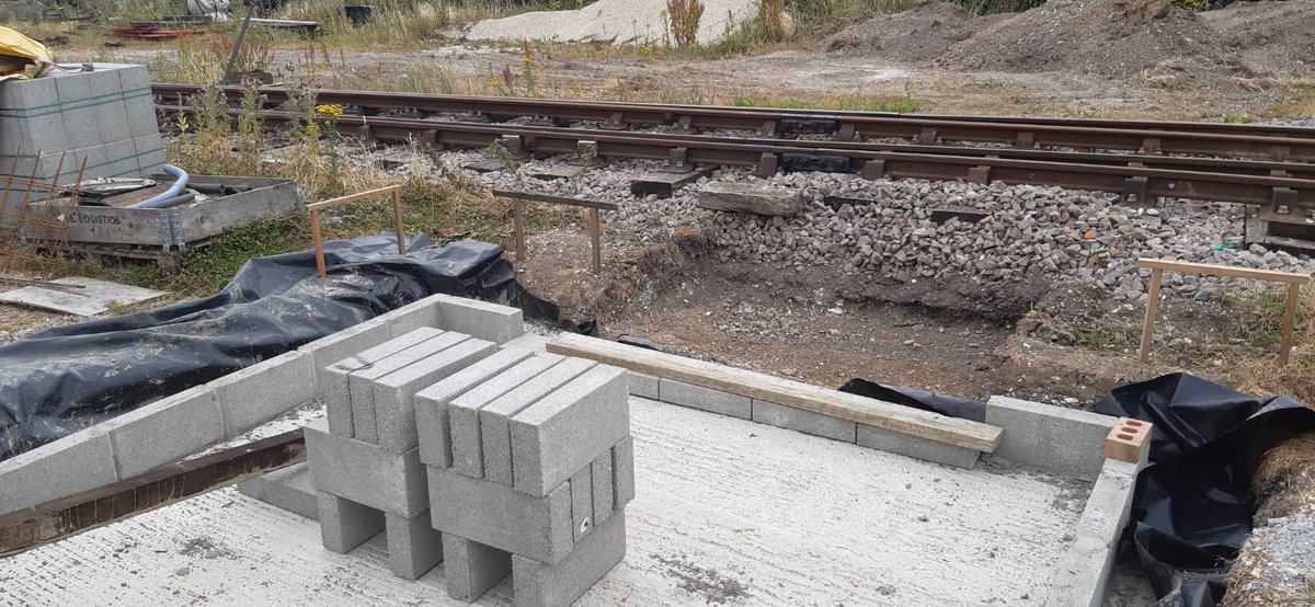 ywrailway's tweet photo. #sprottybox base build coming along, we are now out of the ground and setting out the steels that will take the frame and crank bed. Tge wooden cabin is 75% de Nailed andxwe have had chance to look at the wood, 4 new corner posts will be required https://t.co/1664Nyjd7G