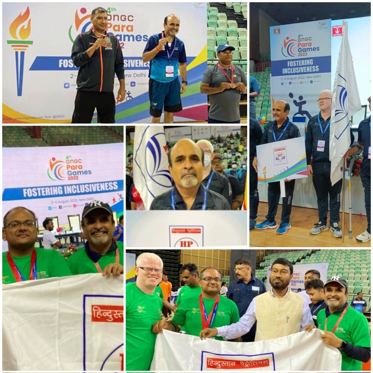 HPCL's tweet photo. Beyond Limitations~4th ONGC Para Games at NDelhi for specially abled Oil &amp; Gas sector sports persons, fostering Inclusiveness, witnessed exceptional performance by 4 member Team #HPCL winning 2 Golds &amp; 1 Silver.
Many congrats Sh Gajanan Parmar
Sh Nagender Yadav and other members. https://t.co/1jsxh3j1mD