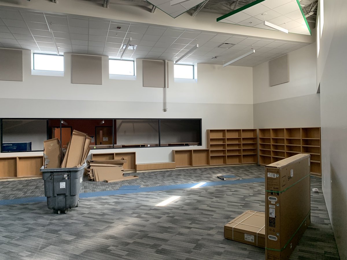 whsd_supt's tweet photo. Awesome spaces for engagement are just about ready! Check out our media center (library). #VanguardPride https://t.co/WA5HZGBnX2