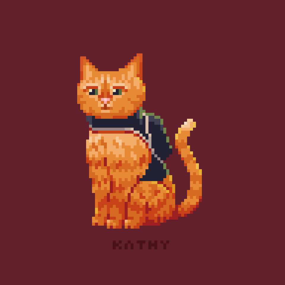 the cay in #Stray game is soooooo cute so I recreated it in pixel art🐱