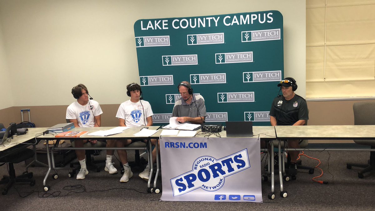 RRSNIndiana's tweet photo. Head Coach Jereme Rainwater, Charlie Newton, and Michael Milejvic are live representing the Lake Central Indians boys soccer team! Tune in on https://t.co/yX8iqtoOKi and on our Facebook! https://t.co/B8FamuHiNi