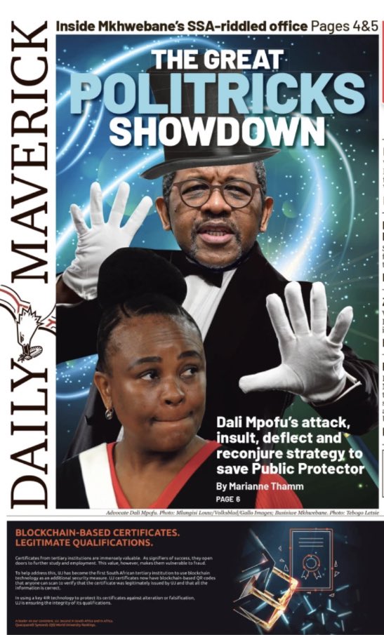kimheller3's tweet photo. The Daily Maverick pulling out all the tricks to discredit Public Protector Advocate Busisiwe Mkhwebane and Advocate Dali Mpofu 

Pitiful https://t.co/C6RLhN4qeH