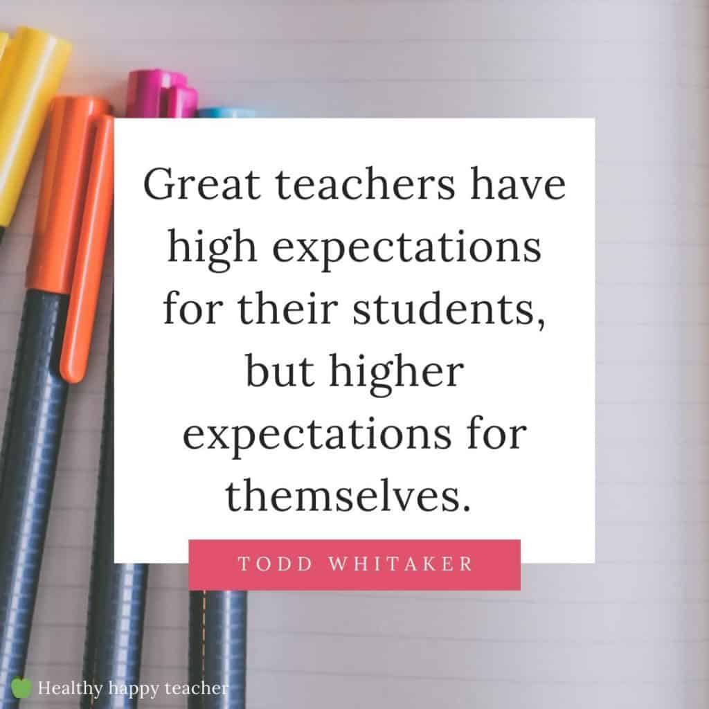 Moldham1Short's tweet photo. One of my favorite quotes!! To all my teacher friends ~ if you have never read , What Great Teachers Do Differently by Todd Whitaker, please get it! I read it every year, and cling to every word. 🍎💗💜💙🍎 https://t.co/ckepYnaCAM