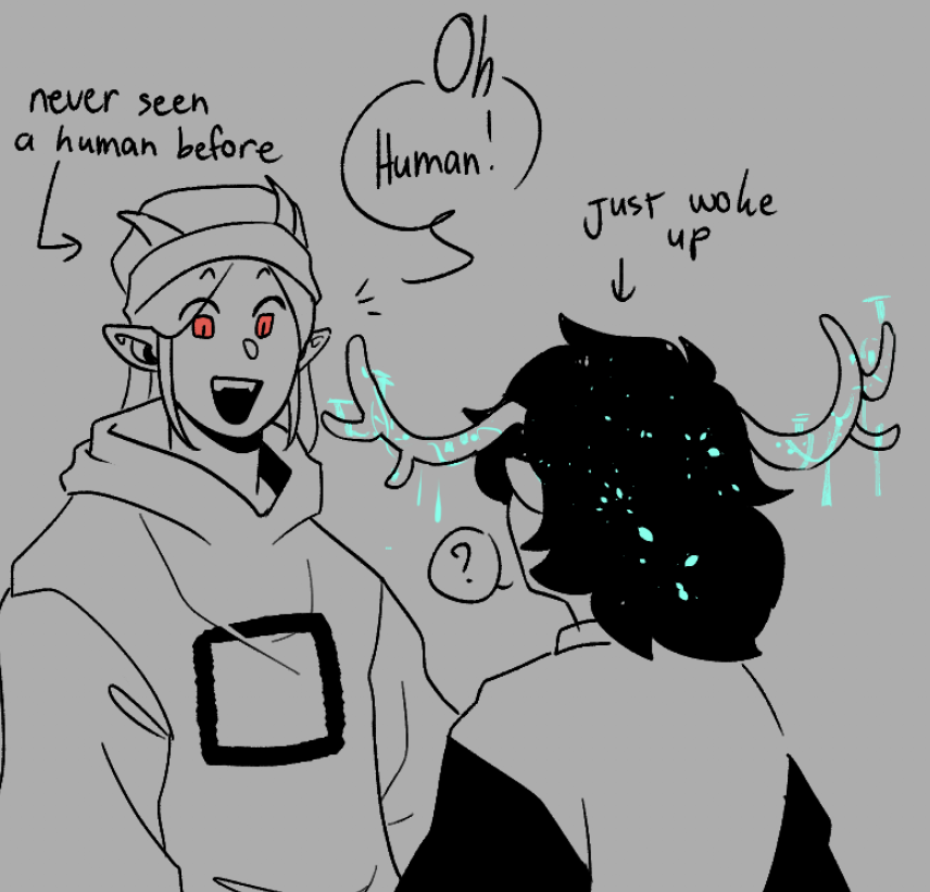 Headcannon what if AU!Guq's star are warden species who come to hibernate on Earth. Guq wakes up to see AU!Aimsey and he decides she's their friend now.

[#AreaUnknowfanart #guqqiefanart] 