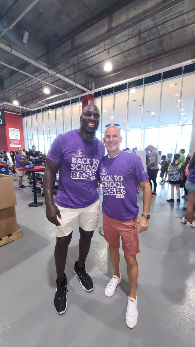 Our Community Hero <a href="/TitusONeilWWE/">Titus O'Neil</a> shows up again for students! Thank you for always ensuring that 35,000+ students are prepared for the first day of school. Your generosity is like no other my friend! Thank you again for always caring.