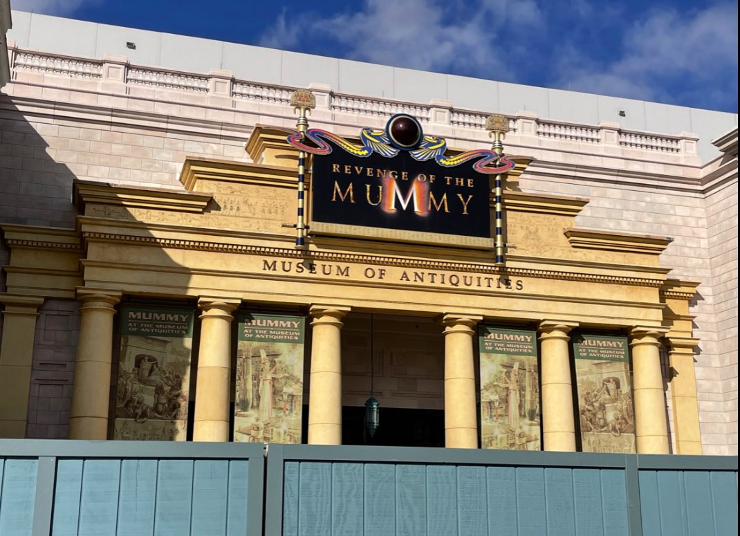 FakeDisneyFact's tweet photo. After extensive refurbishment, Universal has announced that Revenge of the Mummy is now 100% “curse free” and guests will finally be able to ride the ride normally without any interruptions https://t.co/1nTeYthGSC