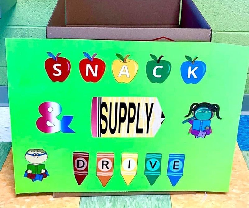 Track 4 families, if you’re out shopping this weekend, be sure to pick up some extra snacks and school supplies! The snack and supply drive starts Monday. Let your students know to look for these boxes to put donations in. There will be one inside each entrance to the school 😊