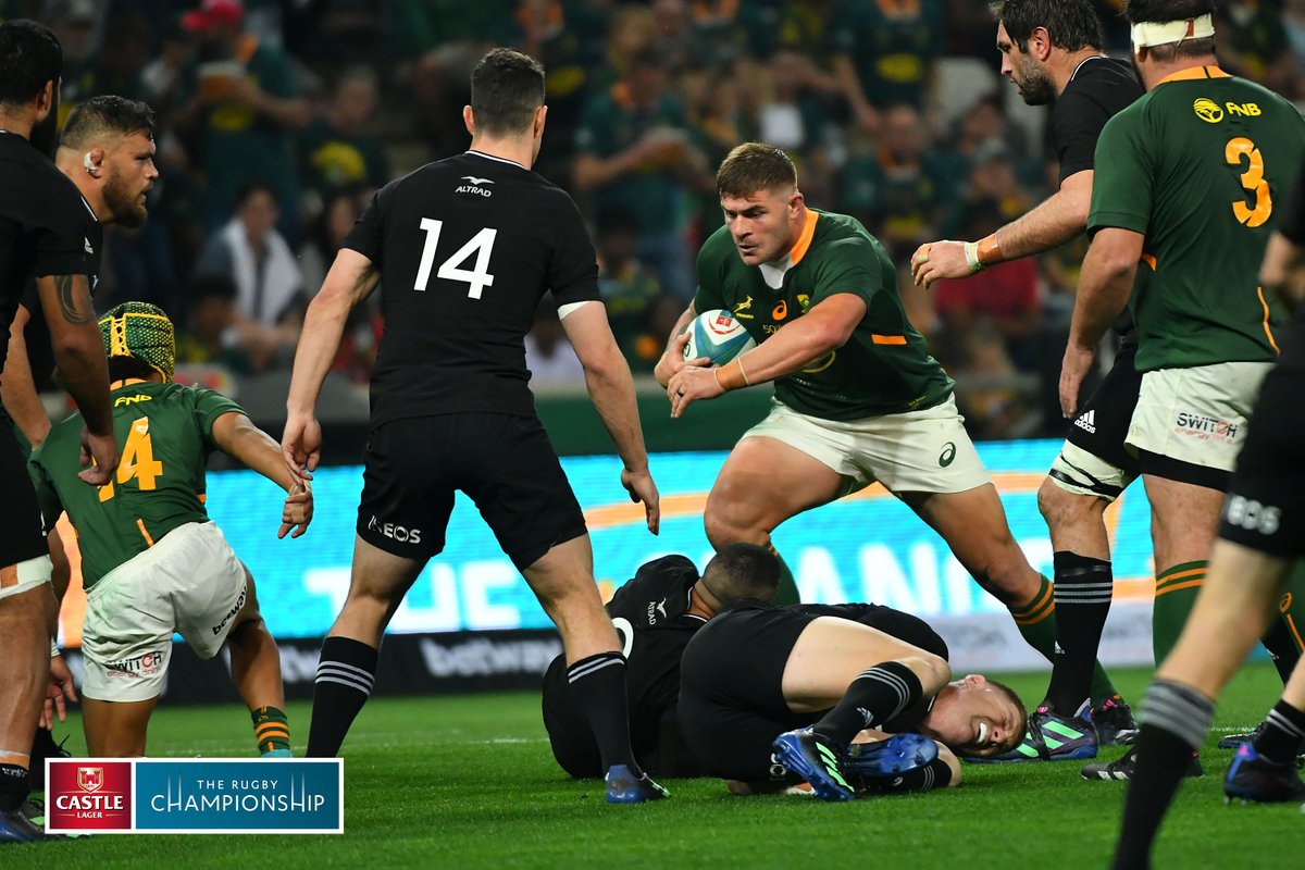 Springboks's tweet photo. 😬 This is proper Test rugby.
#StrongerTogether #StrongerForever #RSAvNZL #CastleRugbyChampionship https://t.co/YuuzpdycL3