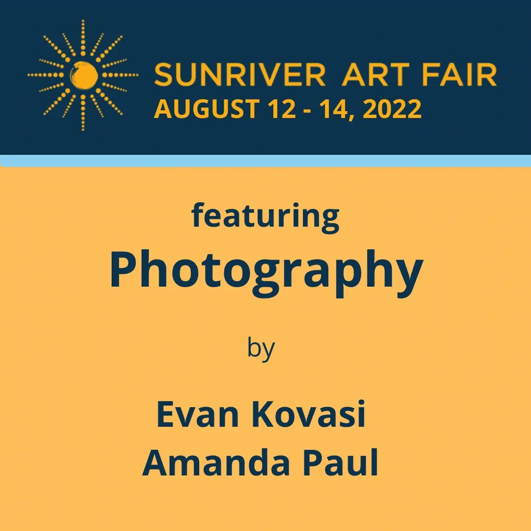 SunriverArtFair's tweet photo. Spectacular shots by Evan Kovasi and Amanda Paul will be in hand at the Sunriver Art Fair📸 https://t.co/ZbE7ROfydr
