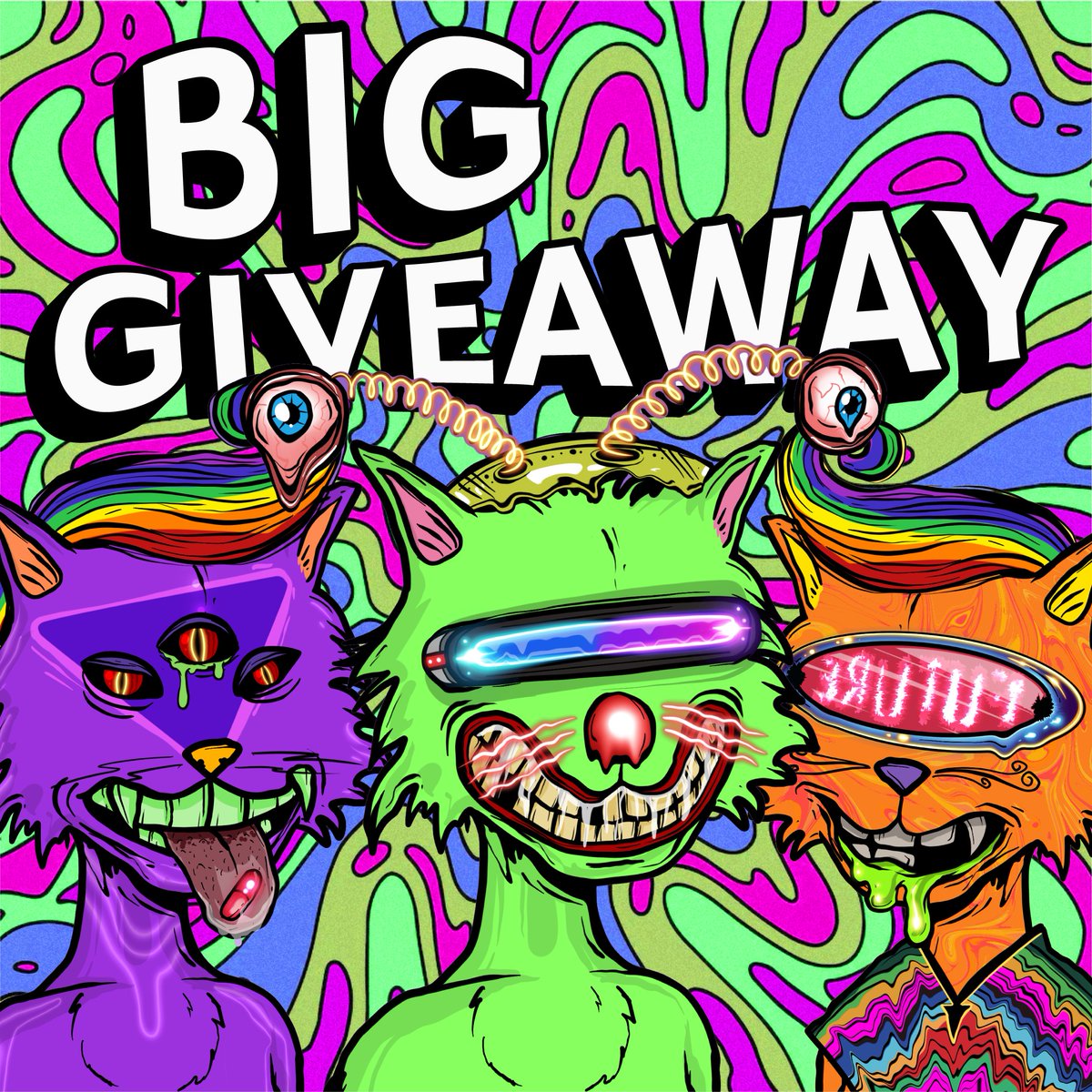 🎉NFT GIVEAWAY!🎉

20 participants will be chosen to win a SPECIAL NFT during Sunday Space!

To win: 
-Reply to this tweet with your favorite PsychoKitty or Mad Hare that YOU OWN 
-❤️+🔁
- Tag 3 Friends
- Follow 
<a href="/ElRealGenius/">GENIUS</a> <a href="/Ugonzo_art/">UGθηZθ</a> <a href="/PsychoKittiesOG/">PsychoKitties</a> and <a href="/MadHareSociety/">Mad Hare Society</a>