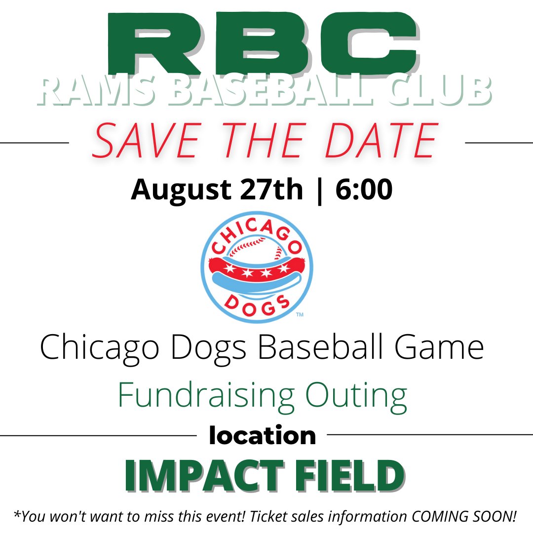 GrayslakeRbc's tweet photo. Hey RBC Family..SAVE THE DATE! Our annual FUNdraising event, Chicago Dogs Baseball game is scheduled for August 27th @ 6:00. Ticket sales information coming soon! This is such a fun event...you won't want to miss!
#grayslakerbc #grayslake #gyba #grayslakebaseball https://t.co/Er5a8t3YJW