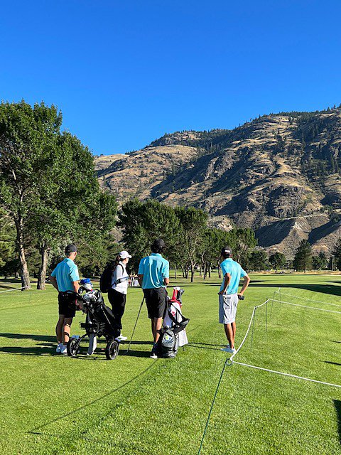 The <a href="/GolfCanada/">Golf Canada</a> Junior Boys Championship goes this week <a href="/RivershoreGL/">Rivershore Golf Links</a> in Kamloops. Here, Team BC gets in their practice round good luck to all and Go BC! 
bit.ly/3QqM9AA