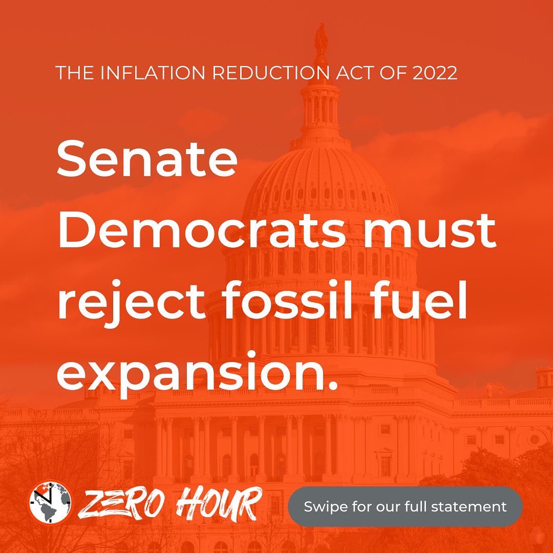 ThisIsZeroHour's tweet photo. Zero Hour’s statement on the Inflation Reduction Act of 2022: https://t.co/oYq6Ce0edw