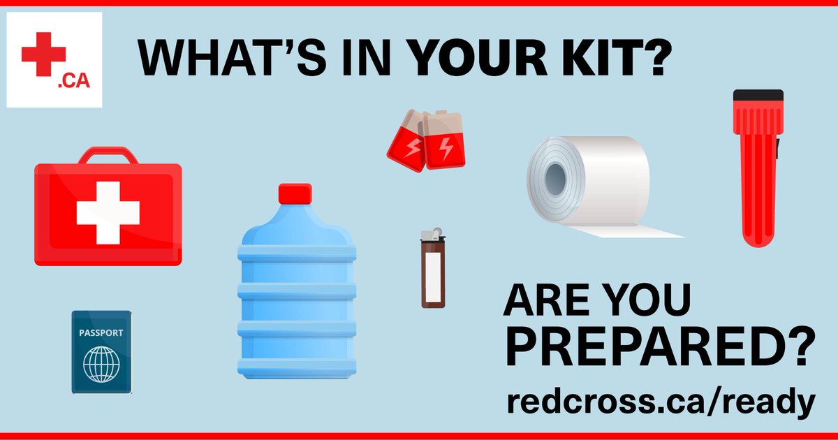 #DYK you can build your own #emergency kit at home? Make sure you include:
🥤 Water &amp; non-perishable food
📂 Important documents
🔦 A  battery-operated flashlight
🧰 A first aid kit
For all items: bit.ly/2P41erE #BeReady