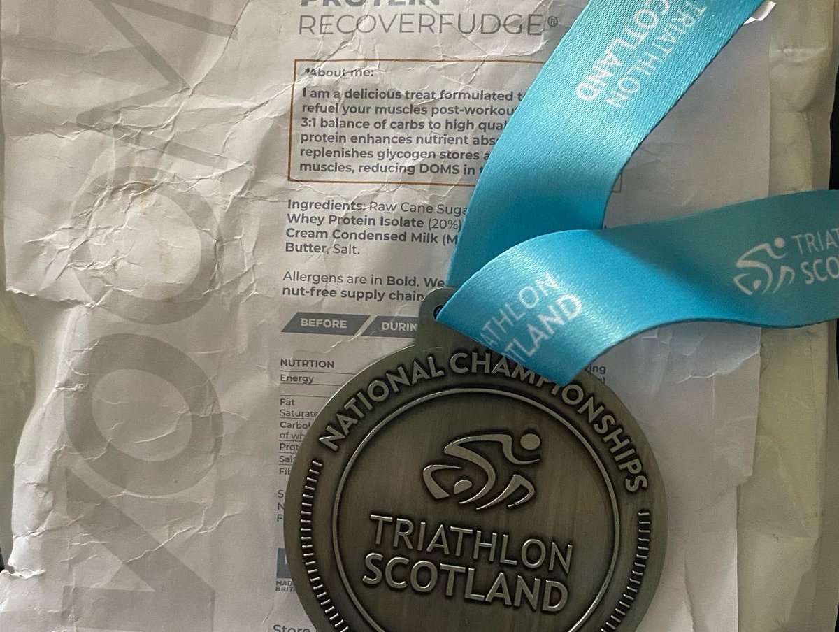 Attwood7Sarah's tweet photo. Delighted to get a second place in my age group at the @scottishtri national championship race (sprint tri) and a qualification for the world champs next year in Hamburg…post race celebrations with recoverfudge (thinking about tomorrows long ride) #voominpowerup https://t.co/k71zVO0jE4