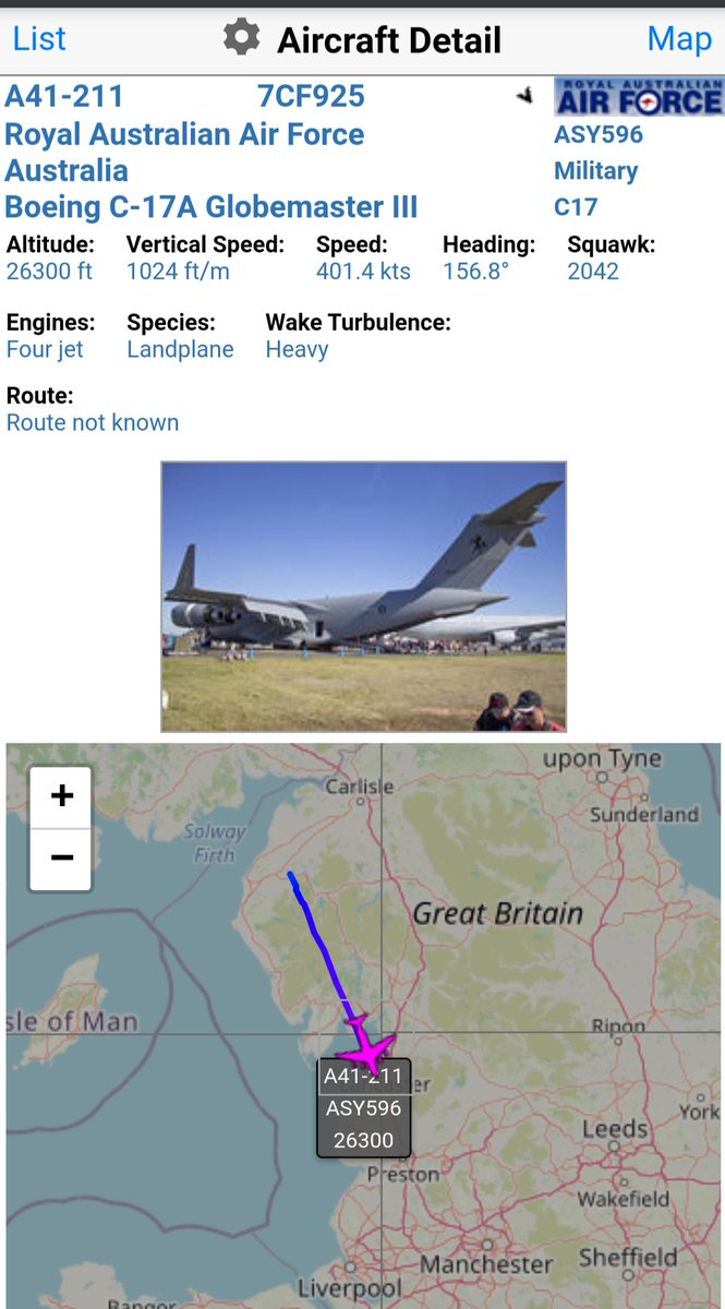BloodyPolitics's tweet photo. Up, up and away #ASY596 ✈
🇦🇺 RAAF heavy C17 Globemaster III reg #A41211 finds a break in the clouds. It's looking very small. 📸 😆
https://t.co/q53kjLtE8z https://t.co/VhZJjkHDfz