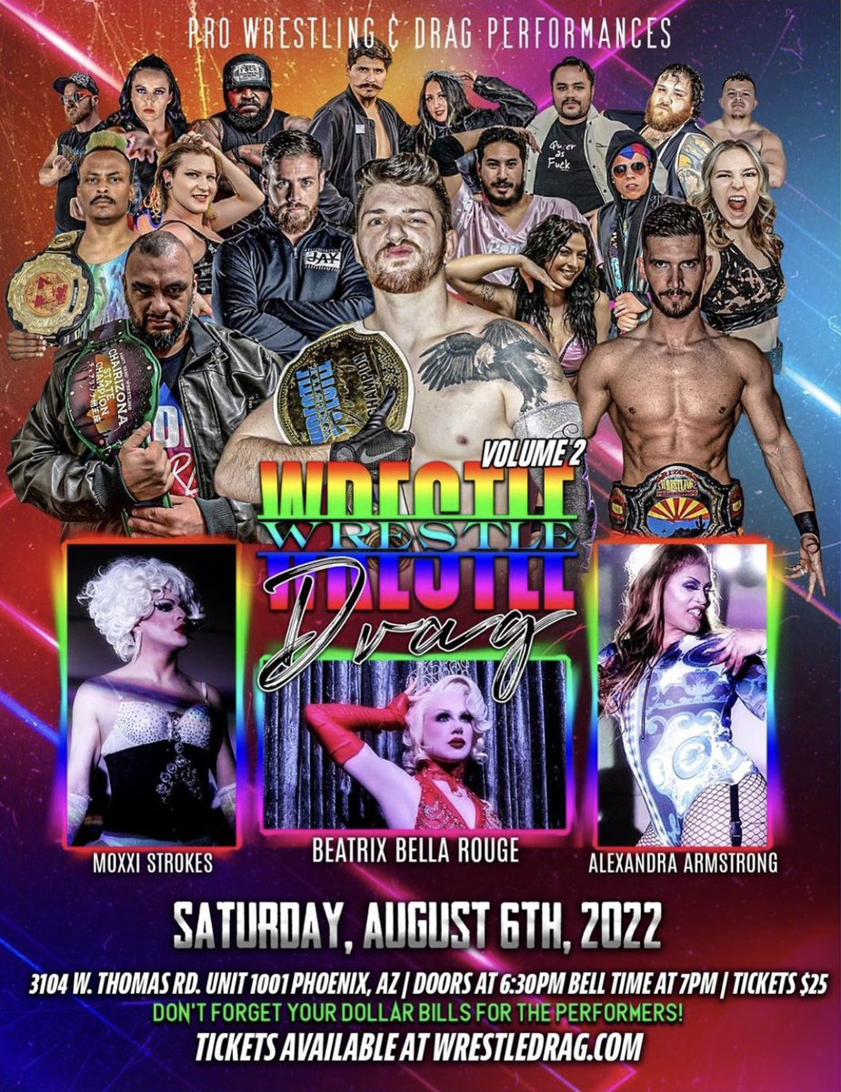 Looking forward to my return for #WrestleDrag Vol 2 tonight! Doors open at 6:30, shows at 7. Get your tickets at |eventbrite.com/e/wrestledrag-…| Can't wait to bring some controversy to the #AWF ring. 👻👽👺