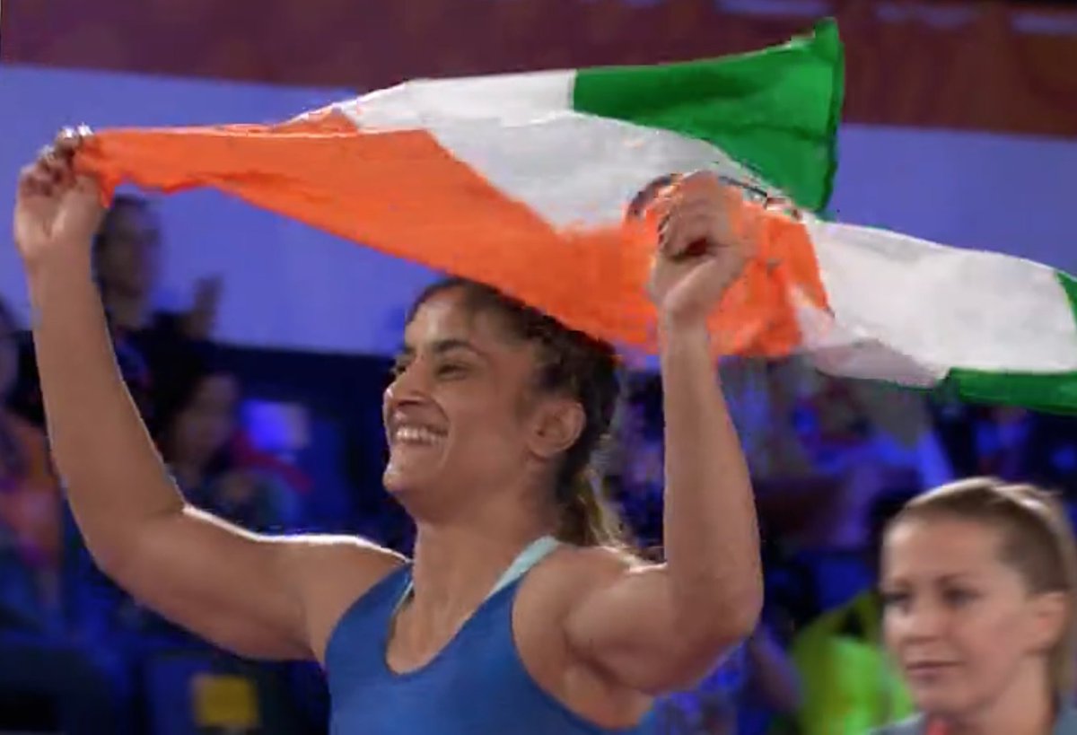 One of my favourite athletes, Vinesh Phogat completes a hat-trick of gold in Commonwealth Games, adding Birmingham22 to Glasgow2014 and Gold Coast2018 victories.