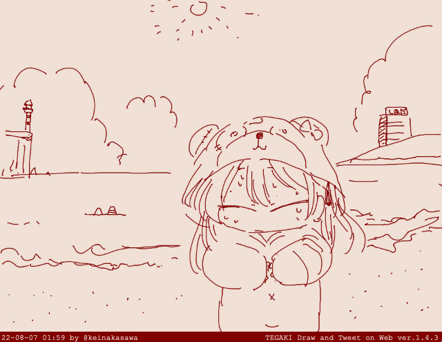 ボコディストビーチ作ってもらった愛里寿ちゃん #tegaki_dt 