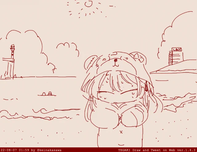 ボコディストビーチ作ってもらった愛里寿ちゃん #tegaki_dt 