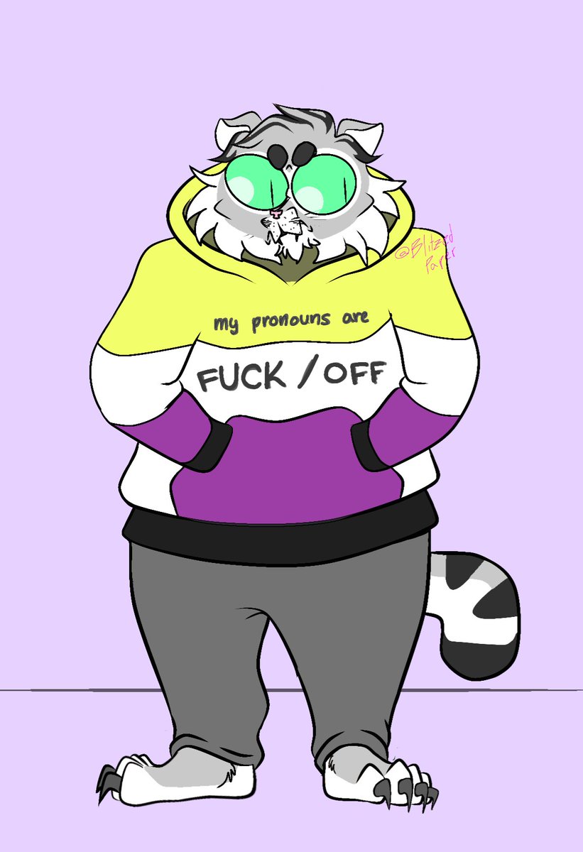 BlitzedPaper's tweet photo. Day 2.5 of @ssava 30NA30D

Did a little recolor for Kiko. I think I'll keep doing these little recolors and call them half days. They make me happy. :)

#art #furry #nonbinary #nyanbinary #enby https://t.co/0Bxbvyb5CA