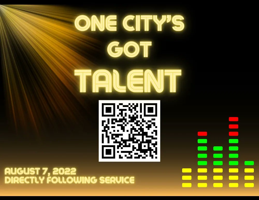RandyFeldschau's tweet photo. ONE CITY'S GOT TALENT!!
If you want to be involved in this years Christmas Play, make plans to be at One City's Got Talent on August 7, 2022. 
Register today at the link below!
https://t.co/u368L4G4zi https://t.co/B5RxbV1OZw