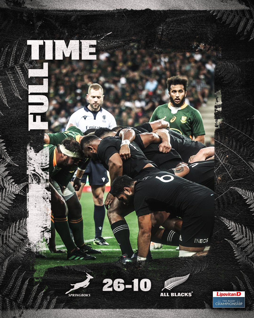 Results pitting All Blacks and Springboks. Photo Courtesy/All Blacks 