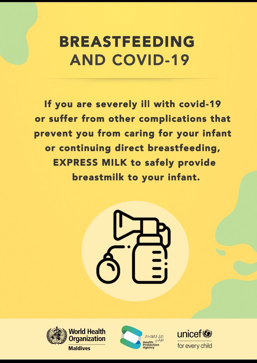 HPA_MV's tweet image. Continue to breastfeed even during illness. If you are too sick to feed, seek help from your health care provider on how to express and feed your baby.
@UNICEFMaldives 
#WBW2022 #stepupforbreastfeeding #educateandsupport  #worldbreastfeedingweek2022