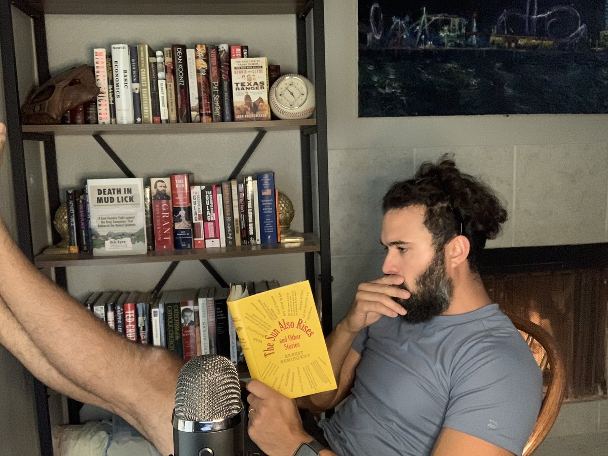 ClubRumble's tweet photo. Just wrapped up filming an episode for a very special book I enjoyed this summer ❤️📖 #rumblebookclub #goreadsomething #books #novel #fiction #hemingway #BookLover https://t.co/MIjLQdGxG5
