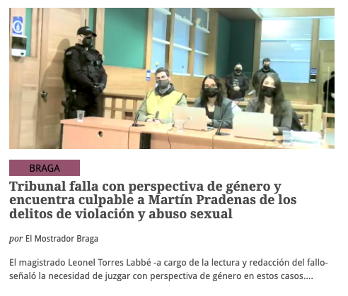 CasaLaMorada's tweet photo. MARTÍN PRADENAS, DECLARADO CULPABLE. 👏👏
Dos violaciones y 5 abusos sexuales fueron reconocidos por la Justicia contra Martin Pradenas. Se aplicó "justicia de género", un gran avance para estos graves delitos contra mujeres https://t.co/Vhn8pROCU2