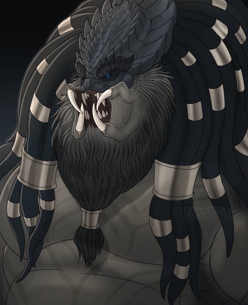 good afternoon everyone! with the release of the new movie, i felt motivated to draw two of my #yautja #ocs, sulthei (graveblood) and ankiethia! :) 

#monstatronsart #prey2022 #avp #yautjaoc #monsterart #creatureart #portrait #doodle #PreyMovie