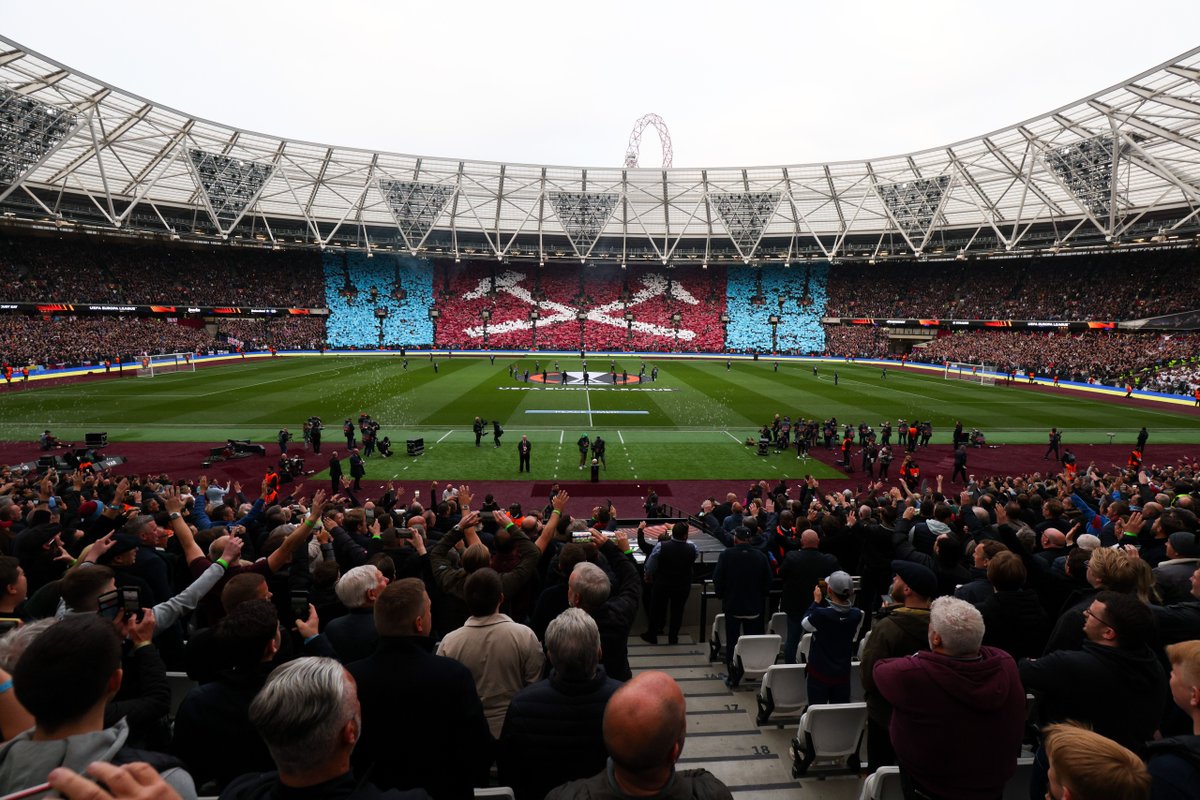 WestHam's tweet image. Tomorrow we will kick-off our 22/23 season in front of a 62,500 capacity crowd - the biggest home attendance in our history.

We had some magical moments at London Stadium last season. Let&apos;s make it another special atmosphere tomorrow.

⚒ COME ON YOU IRONS. ⚒