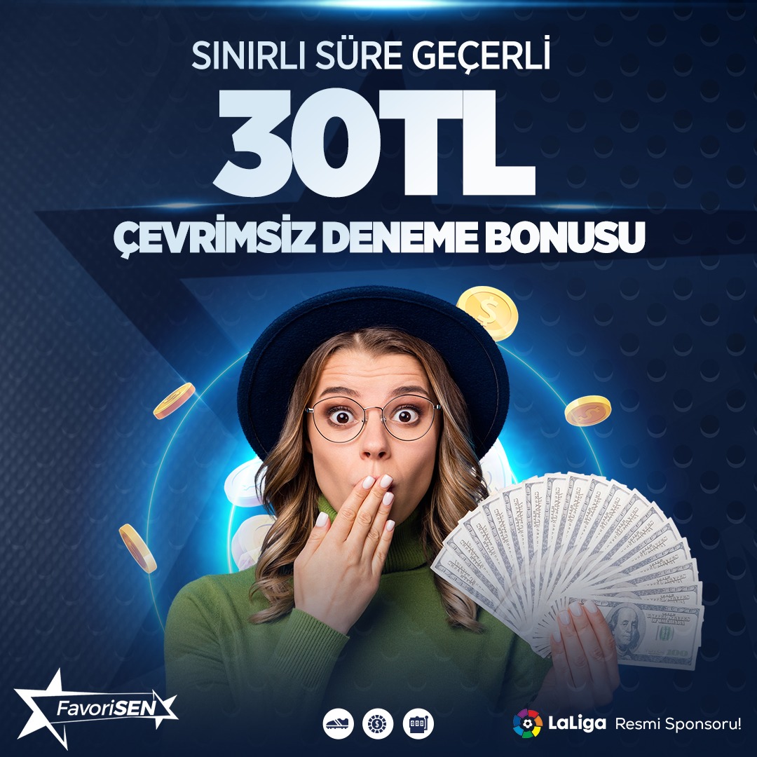 Heeey Sen 30 TL Kazandın.

Türkiyenin En Büyük Bahis Sitesi Favorisen Sana Özel Çevrimsiz Bonus Kap.

Hemen Kayıt Ol 30 TL Deneme Bonusunu Al.

Üye Ol 🔗 bit.ly/FavorisenTürki… 

#Grandpashabet #betwoon #rudybet #palacebet #mostbet #trbet #timebet #casinovale #gobahis