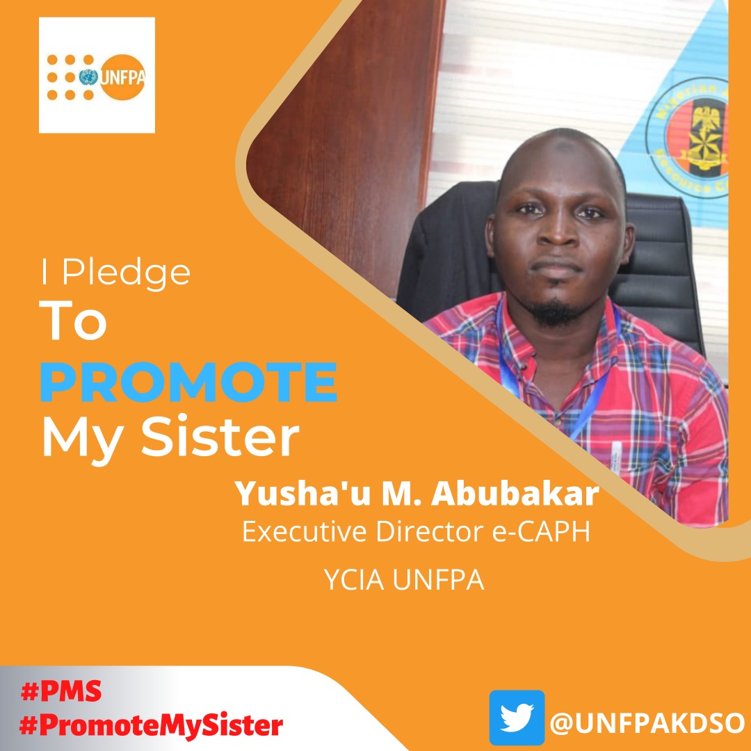 I pledge to promote my sister!
<a href="/UNFPAKDSO/">UNFPA Kaduna Decentralized Sub Office</a> <a href="/UNFPANigeria/">UNFPA Nigeria</a> <a href="/takou4/">Takou Polycarpe</a> <a href="/CharmnBahijjatu/">Bahijjatu Garko</a> <a href="/kagara_hafsy/">Hafsy Kagara</a> @eCAPH2 @ullamuller <a href="/a_peterman/">Amber Peterman</a>