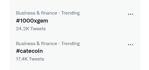 cryptodialz's tweet photo. Twitter knows  #1000xgem is #catecoin https://t.co/2FJhmOuh14