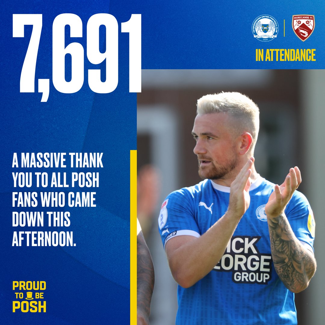 theposh's tweet photo. A 𝙢𝙖𝙨𝙨𝙞𝙫𝙚 thank you to all the supporters for coming down to the Weston Homes Stadium this afternoon 👏

It was good to be back! 🤩

#pufc https://t.co/whCJBwSjl8