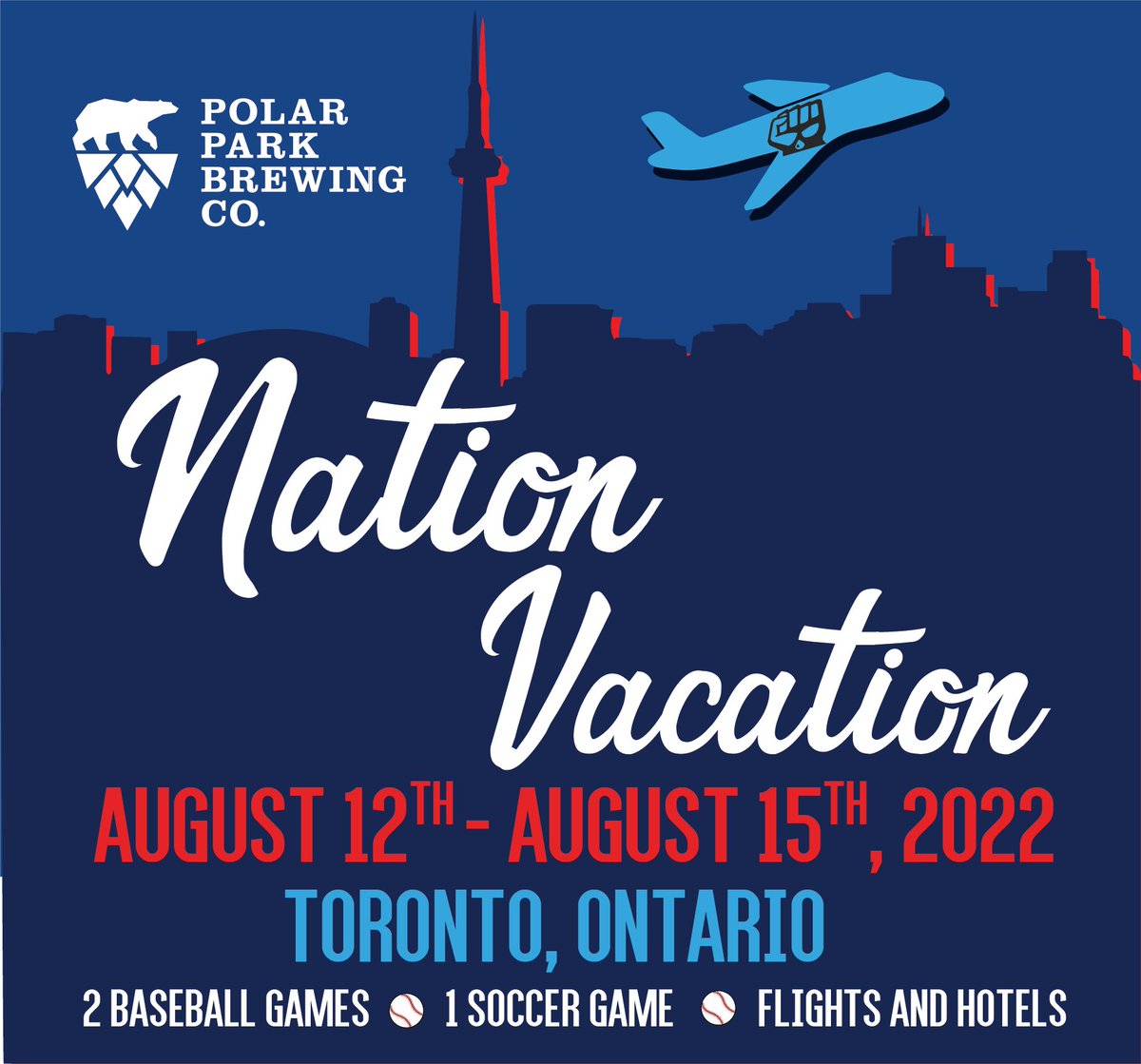 Our friends at @PolarParkBrewCo are giving away 2 trips on the Nation Vacation to Toronto!!!!

Enter:

- Follow Polar Park Brewing
- Retweet this tweet
- Tag 2 friends!

Winner will be announced on Monday at 4pm!

Get down to Polar Park Brewing and grab a tasty beverage today!!