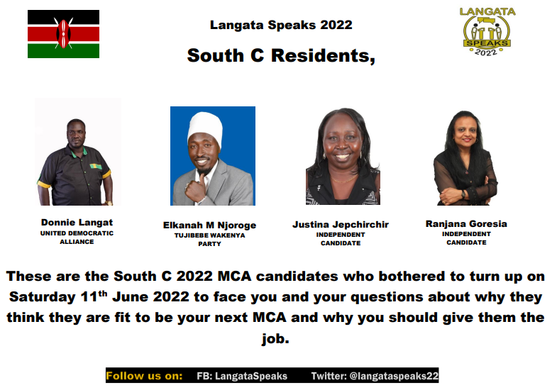 3 days to voting day, Langata residents!

"Ten men shouting will control ten thousand who choose to remain silent."  Joseph J. Haeggquist

Refuse to remain quiet, Langata. Let our votes speak loud and clear.