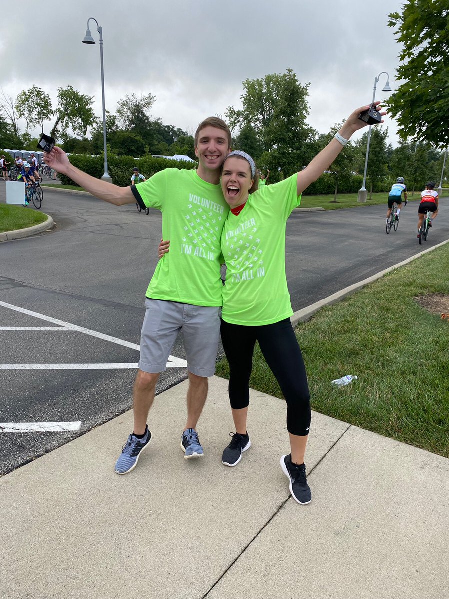 Great time volunteering @Pelotonia this weekend. Cancer research means so much to both of us and it’s so inspiring to be a small part of this special event. ONE GOAL!