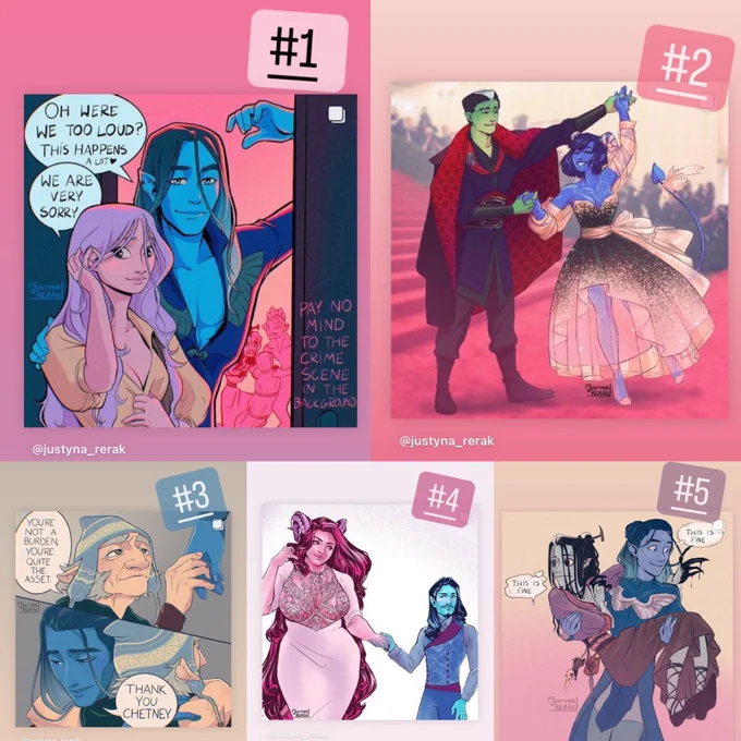I was making "my top 5 most popular posts" story on Instagram and I realized that my best content can be described as "Pretty blue people with +1" 