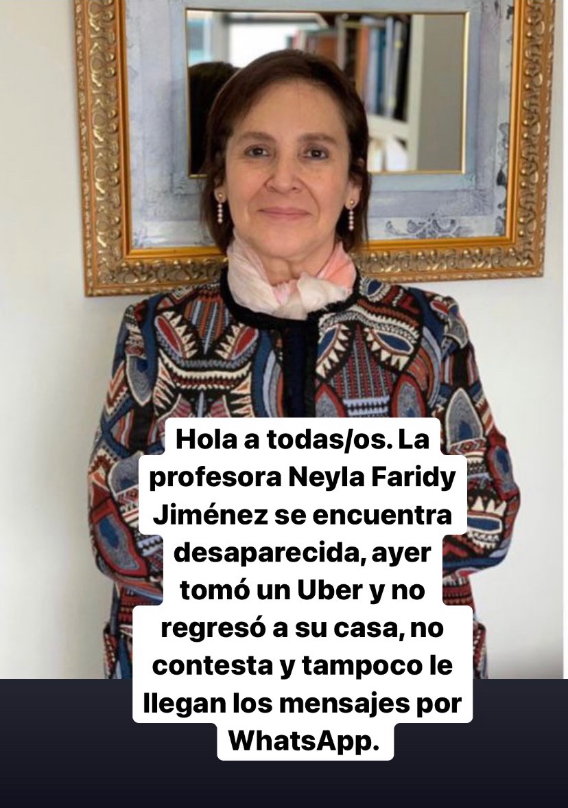 Nuestra querida amiga y colega Faridy desapareció ayer en el barrio Chicó. 3153373973 310 8533707