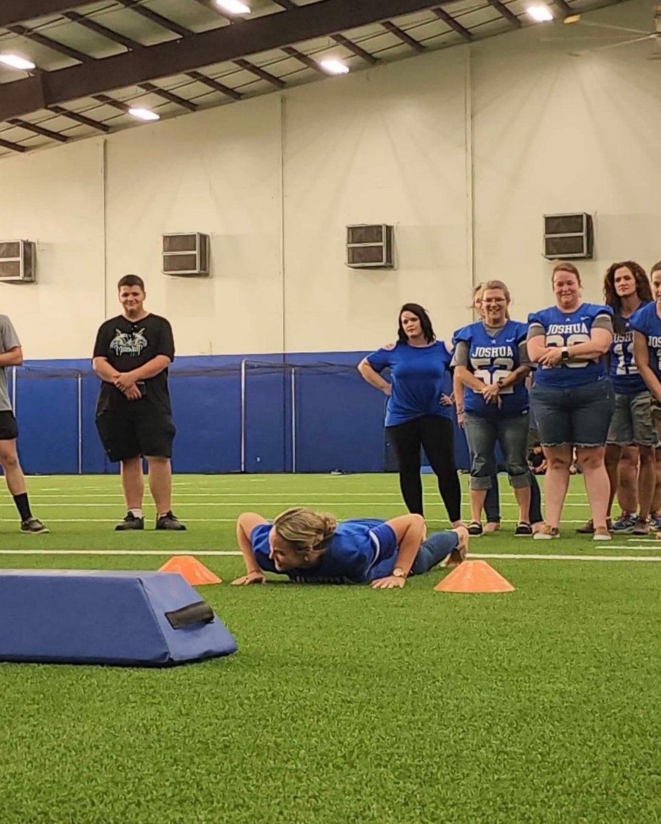 Following our Prayer Walk and Football 101, the Senior moms got to show the boys where they get their skills from! “PUT US IN COACH!!” We’re ready 💙🏈💪🏼#texashighschoolfootball #burntheboats #🏈 #bwb #fist #joshuahighschoolfootball #helmetandheels