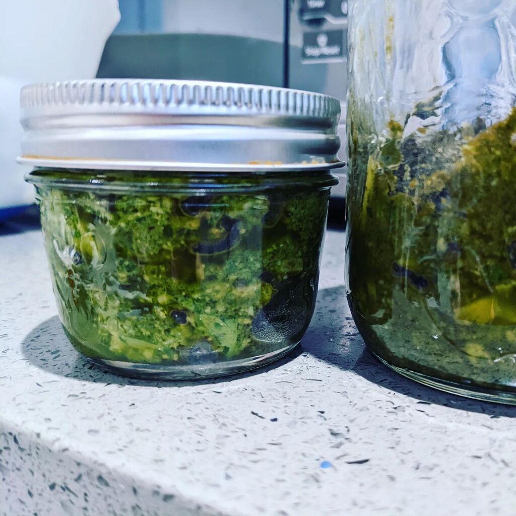 PathOfLily's tweet photo. Inspired by @kataish, my little one and I made pesto today! We always have several gigantic basil plants in our garden so this was just perfect! Not to mention delicious 😋🤤🥰 https://t.co/GUcl1ekiNp https://t.co/NhvxuSjJOj