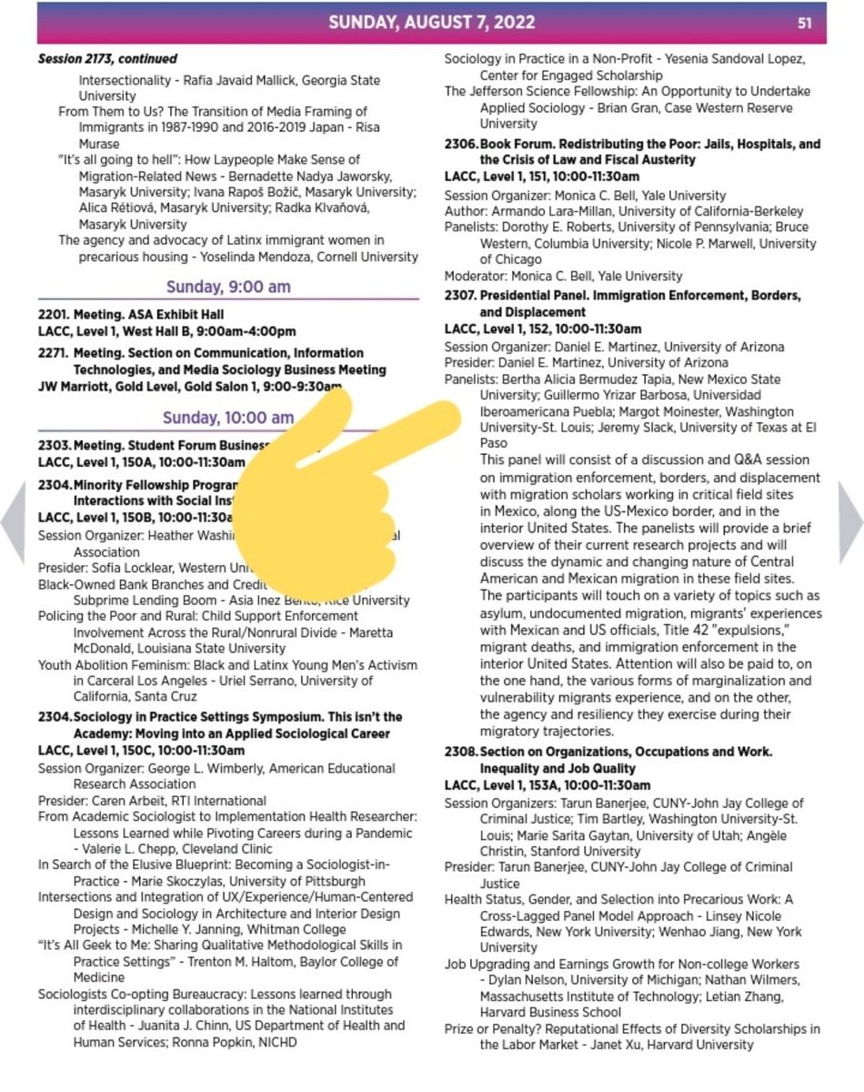 silvercyl's tweet image. Hi @ASAnews, if you have time stop by our panel tomorrow. We will be discussing #immigration, #borderenforcement, and #Displacement. So excited to present alongside an amazing group of migration researchers: @machoogabacho, @gyrizar, @danmartinezUA, and Margot M. 
@ASAmigration