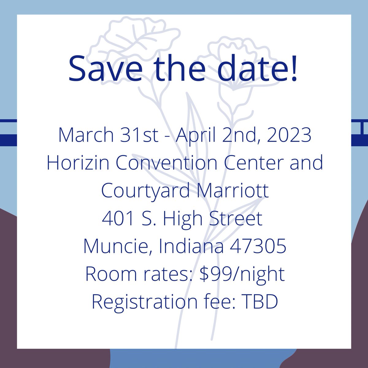 kkpsincd's tweet photo. Save the date, y’all! We’re so excited to announce that North Central District Convention is coming to Muncie, Indiana! The theme for Kappa Kappa Psi’s Convention this year is “Incrementum Tibi” which translates to “growth for you” from Latin. https://t.co/kZYTKEgc8a