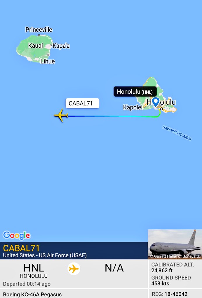 FMilcoms's tweet photo. #CABAL51 #AE022E & #CABAL71 #AE5F95 on CWP SF 8870.
Departed PHNL and heading W. https://t.co/OkWqxEsydN