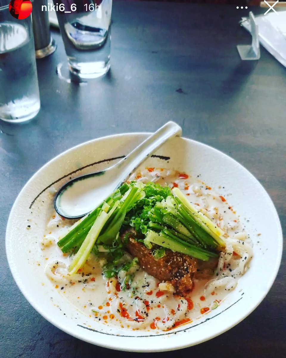 #slurp some #COLDudon #kinnaWEATHER #☀️
.
#tantan #tonyuUDON = chilled tan tan udon noodles in #soymilk broth #🔥
.
📸 @niki6_6 #❤️